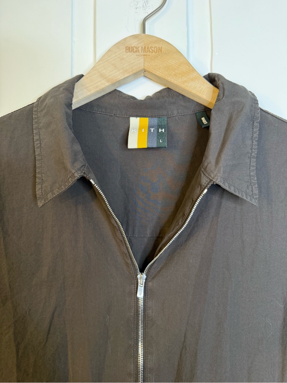 Kith Lightweight Zip-Front Shirt Jacket in Dark Brown
